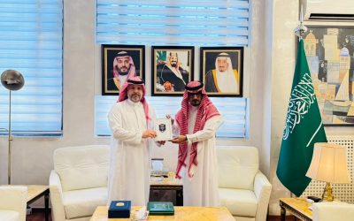 The Ambassador of the Kingdom of Saudi Arabia to Algeria, Dr. Abdullah Al-Busairi, received the President of the International MiniFootball Federation